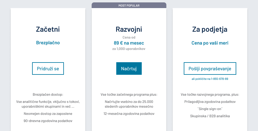 slika, ki prikazuje cenik paketov.